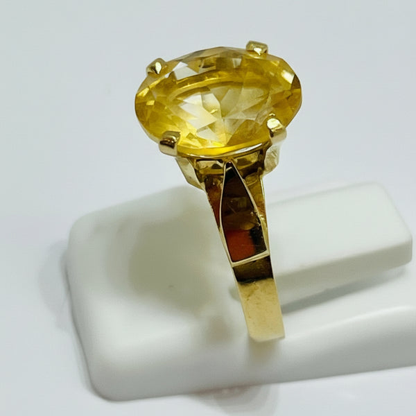 Bague Solitaire en Or Jaune 18K - Taille 52 - 2.28 G