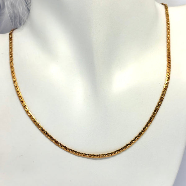 Collier Princesse Or Jaune 18 Carats Maille Haricot