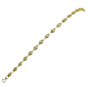 Bracelet Grain de Café en Or Jaune 18k Lg 17cm