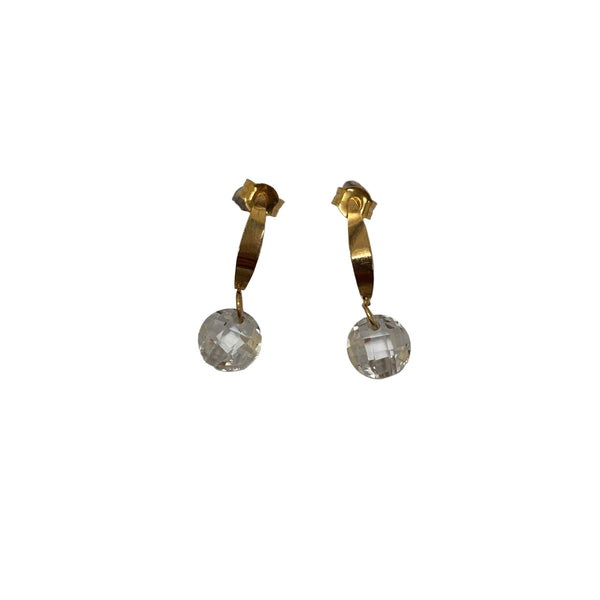 Boucles d'oreilles  en or jaune 18 carats Poids -1.88 Grs