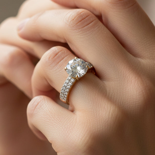 Solitaire pierres oxyde de zirconium en Or Jaune 18K