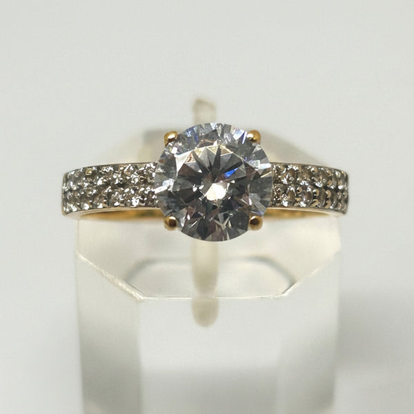 Solitaire pierres oxyde de zirconium en Or 18K