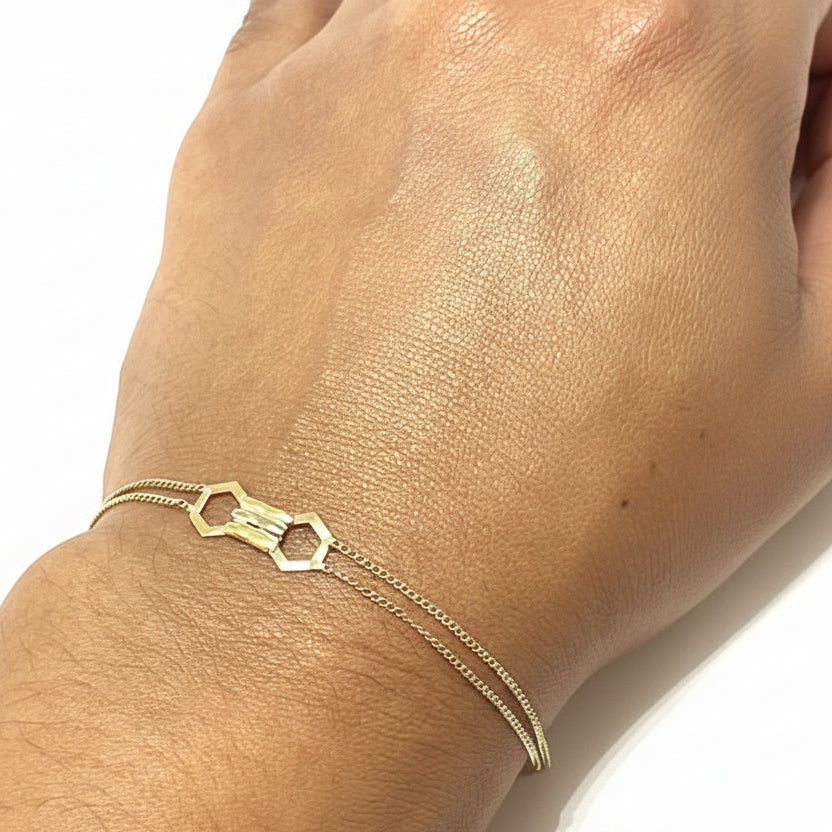 Bracelet en 3 Ors 18k - 1.55 G