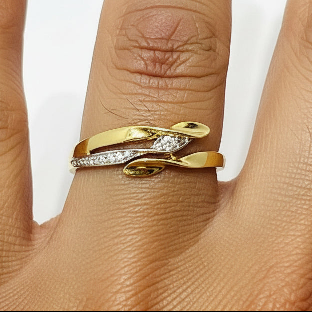 Bague Torsadée en Or Jaune 18k - Taille 57