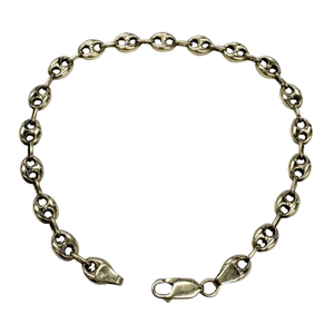 Bracelet or maille grain de café
