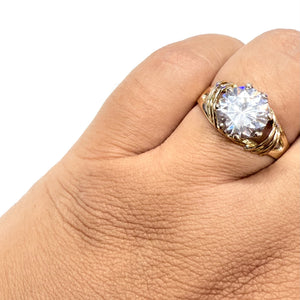 Solitaire Or Jaune avec oxyde