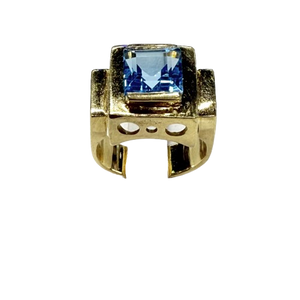 Bague tank en or avec topaze