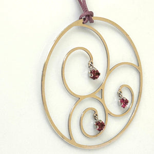 Symbole en or blanc 18 carats avec 3 morganite