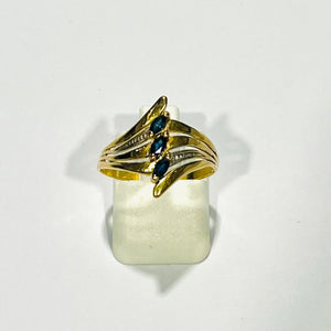 Bague en or Jaune 18 carats ornée de saphir