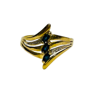 Bague en or Jaune 18 carats ornée de saphir
