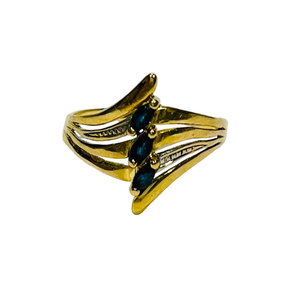 Bague en or Jaune 18 carats ornée de saphir