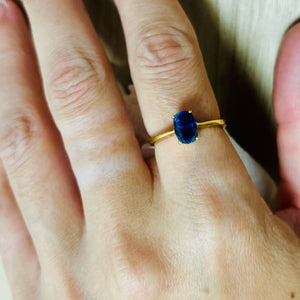 Bague Solitaire en Or Jaune 18K - Taille 57 - 3.15 Grs