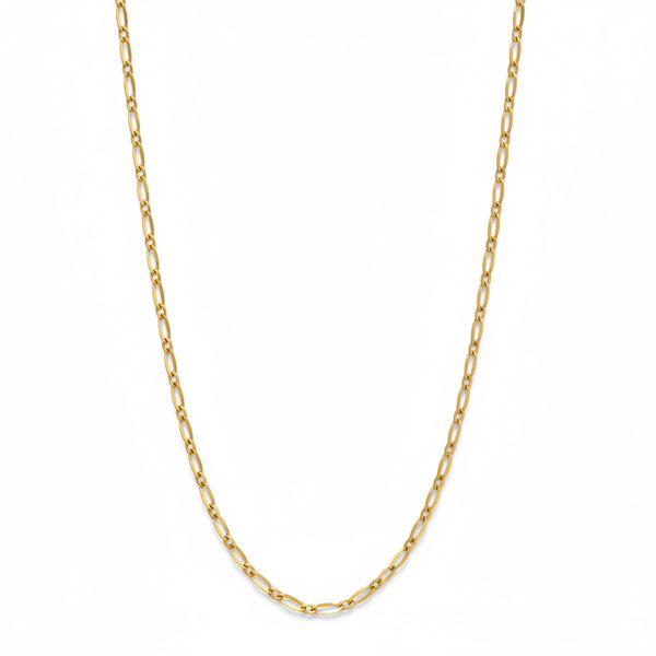 Collier Chaine Maille Cheval Alternée Or Jaune 18k