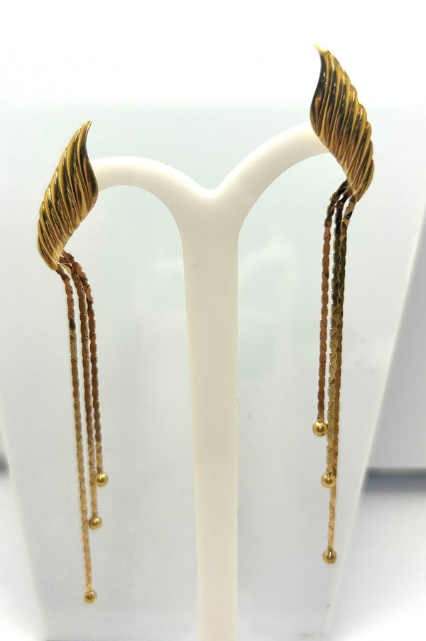 Boucles d'oreilles Pendantes en Or Jaune 18 Carat