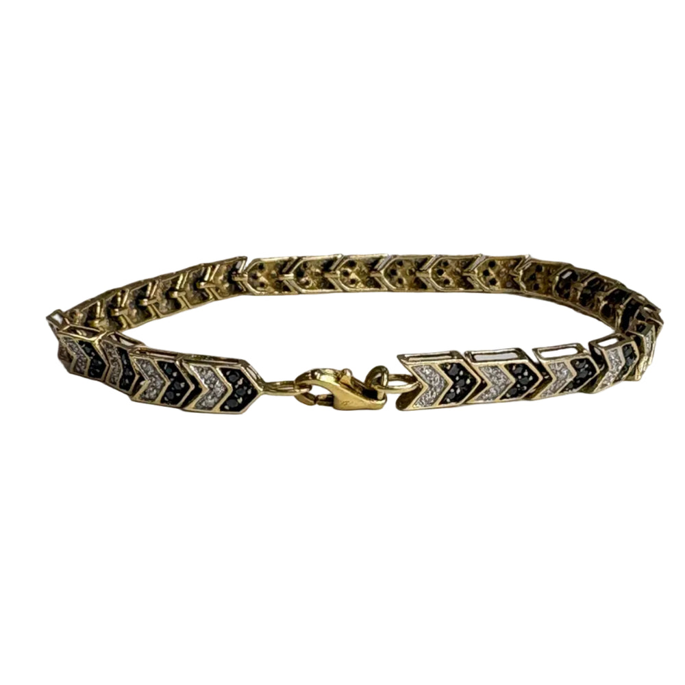 Bracelet or jaune maille chevron diamants 18 K