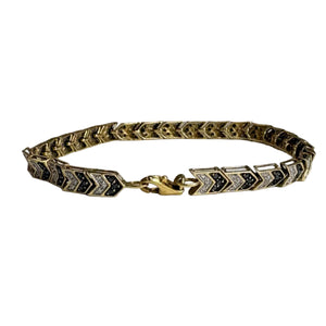 Bracelet or jaune maille chevron diamants 18 K