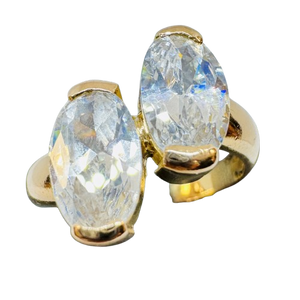 Bague toi et moi en or avec oxydes
