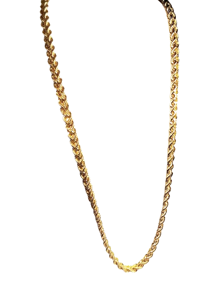 Collier Princesse Tressé Or Jaune 18k Mousqueton 45cm