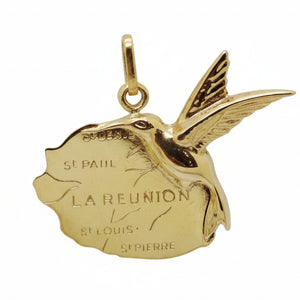 Pendentif Or Jaune Réunion Tête d'Aigle 18K