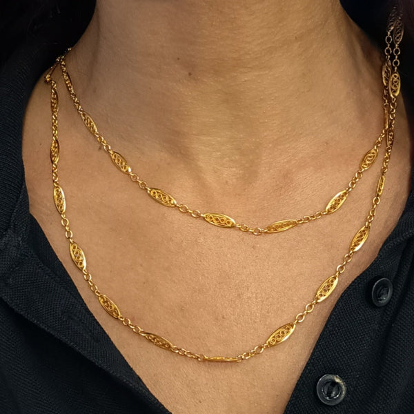 Collier Sautoir en Or Jaune 18k