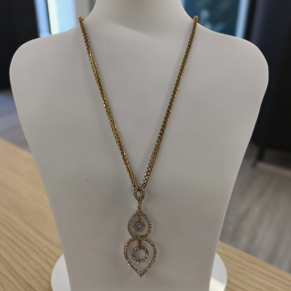 Collier Princesse avec Diamants en Or Jaune 18K