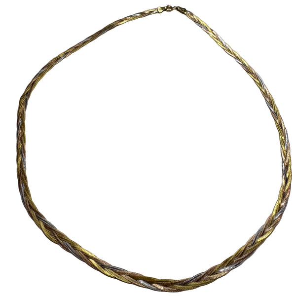 Collier Tressé en Or Jaune, Blanc ou Rose 18K