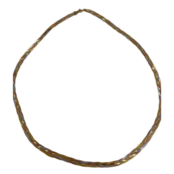 Collier Tressé en Or Jaune, Blanc ou Rose 18K