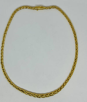 Collier or maille palmier
