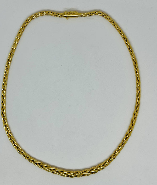 Collier or maille palmier