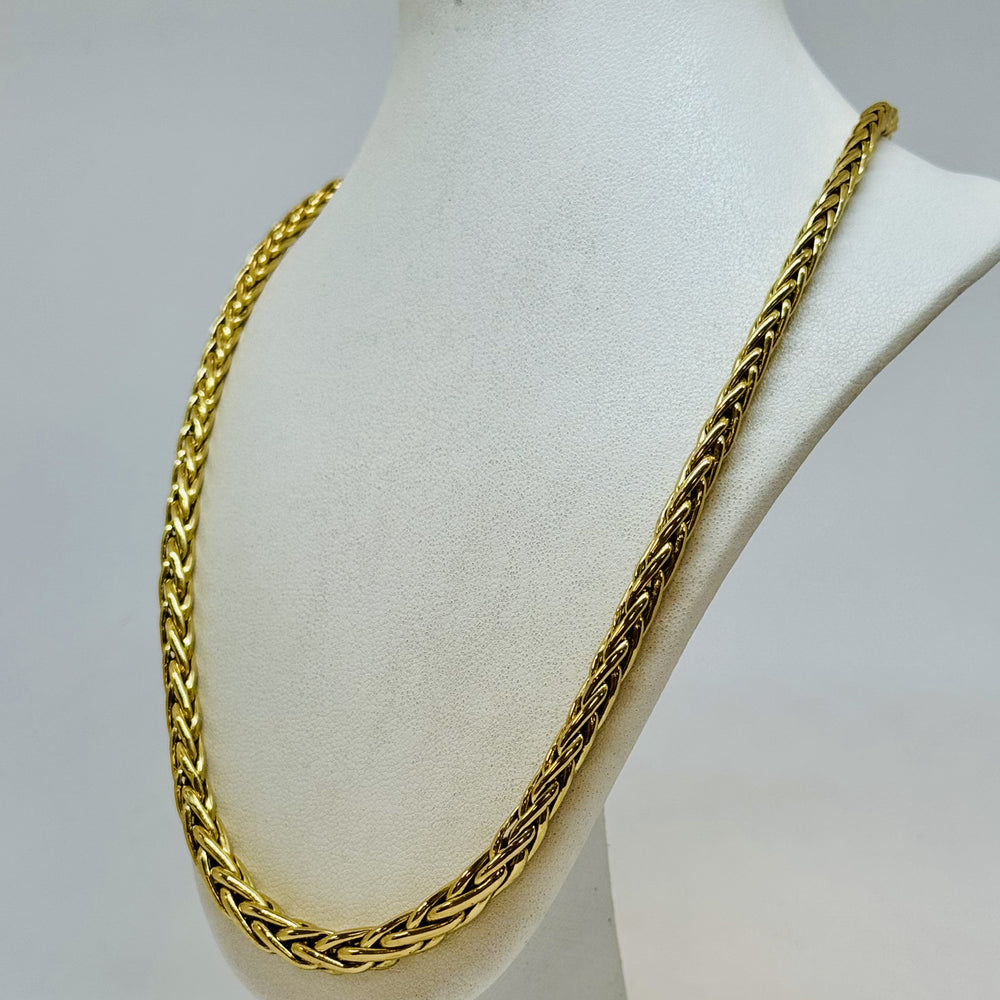 Collier or maille palmier