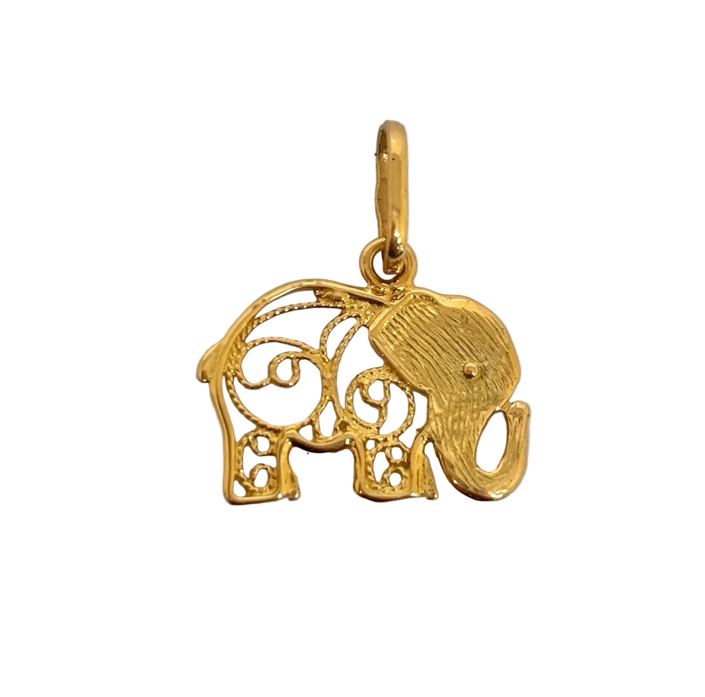 Pendentif éléphant en or jaune 18K - 1.15 G