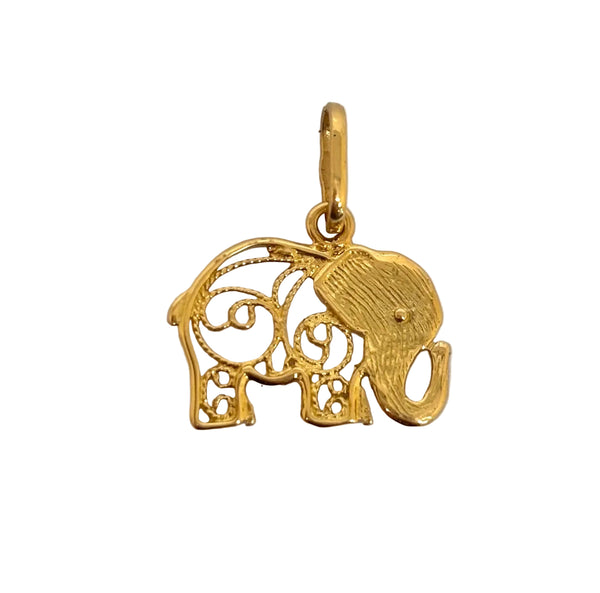 Pendentif éléphant en or jaune 18K - 1.15 G