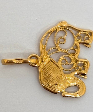 Pendentif éléphant en or jaune 18K - 1.15 G