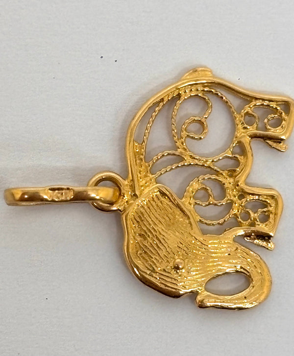 Pendentif éléphant en or jaune 18K - 1.15 G