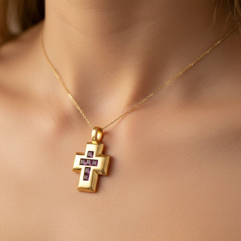 Pendentif Croix en Or Jaune 18k - 2.57 G