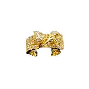 Bague Jonc Or Jaune 18K avec Oxyde de Zirconium