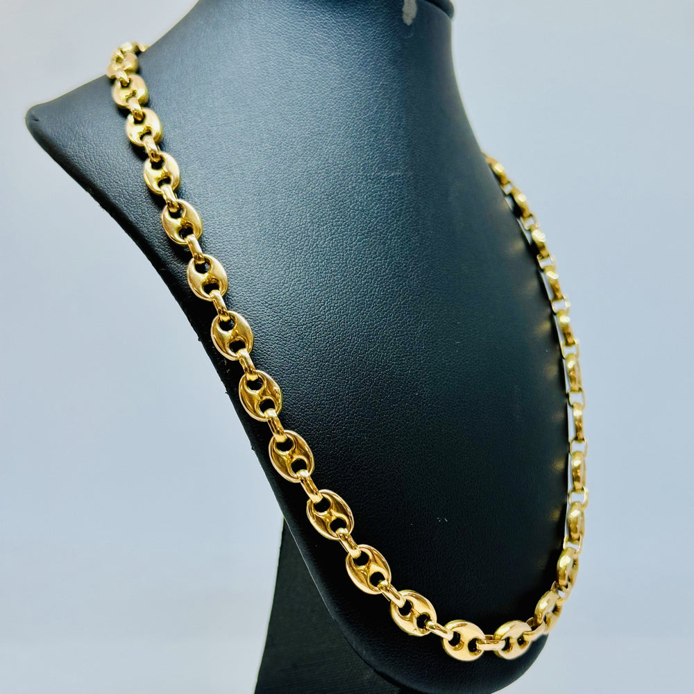 Collier or maille grain de café
