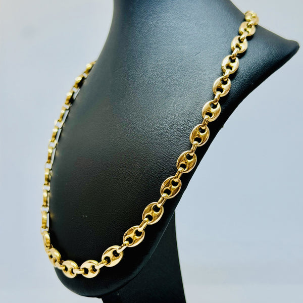 Collier or maille grain de café