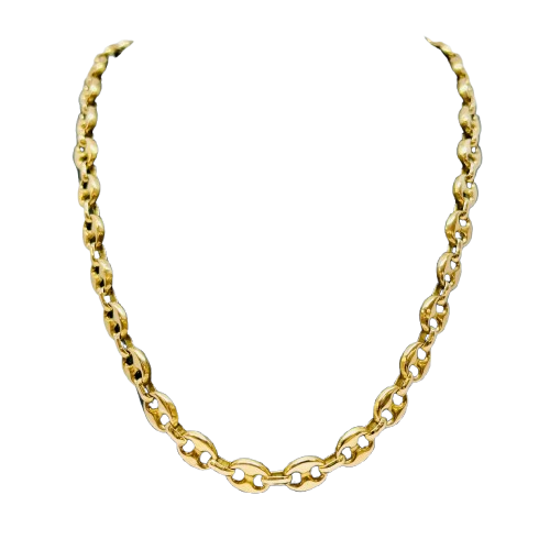 Collier or maille grain de café