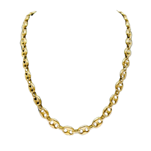 Collier or maille grain de café