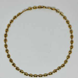 Collier or maille grain de café