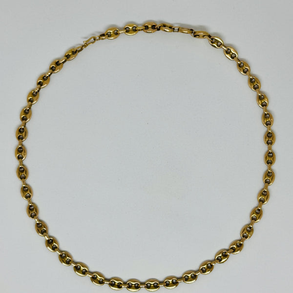 Collier or maille grain de café