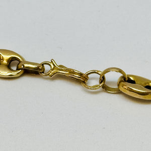 Collier or maille grain de café