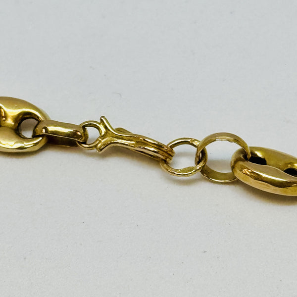 Collier or maille grain de café