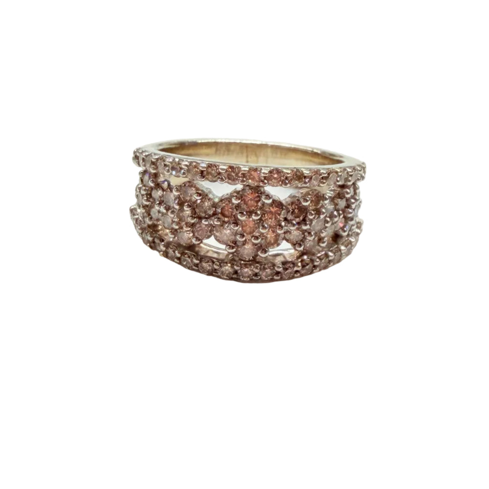 Bague Or Blanc 14k avec 68 Diamants - Taille 48