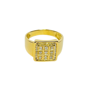 Chevalière or avec diamants