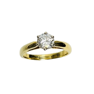 Bague or avec diamant solitaire 1,10ct