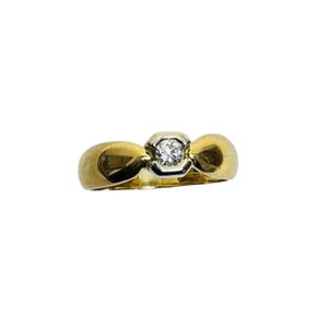 Bague or avec diamant solitaire 0,17ct