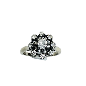 Bague fleur or avec diamants