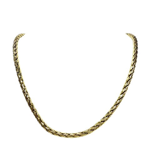 Longue Chaîne en Or Jaune 18K – Maille Haricot Ronde